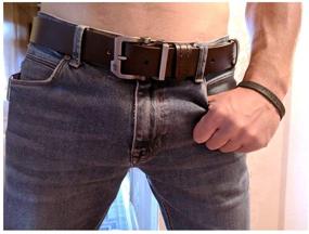 img 3 attached to BISON DENIM Leather Genuine Buckle Men's Accessories and Belts