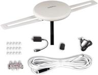 📺 top-rated five star [newest 2020] hdtv antenna: 360° omni-directional reception, amplified outdoor tv antenna | 150 miles long range | indoor/outdoor, rv, attic | supports 4k 1080p uhf vhf | 4tvs installation kit logo