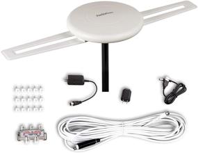 img 4 attached to 📺 Top-rated Five Star [Newest 2020] HDTV Antenna: 360° Omni-Directional Reception, Amplified Outdoor TV Antenna | 150 Miles Long Range | Indoor/Outdoor, RV, Attic | Supports 4K 1080P UHF VHF | 4TVs Installation Kit