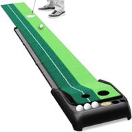 glymnis indoor golf putting green: premium 9.8ft auto ball return putting mat for office and home mini golf practice - perfect gift for men logo