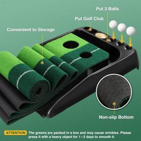 img 3 attached to Glymnis Indoor Golf Putting Green: Premium 9.8ft Auto Ball Return Putting Mat for Office and Home Mini Golf Practice - Perfect Gift for Men