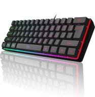 💻 compact 60% gaming keyboard with rgb backlight, magegee ts91 waterproof mechanical-feel office keyboard for pc, mac, ps4, xbox one gamer (black) logo