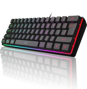 img 4 attached to 💻 Compact 60% Gaming Keyboard with RGB Backlight, MageGee TS91 Waterproof Mechanical-Feel Office Keyboard for PC, MAC, PS4, Xbox ONE Gamer (Black)