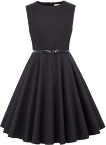 img 4 attached to 👗 Timeless Elegance: Kate Kasin Sleeveless Vintage K250 Black Dresses for Girls