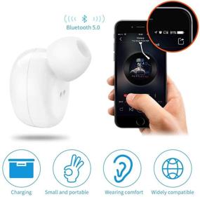 img 2 attached to 🎧 MIMEI True Wireless Earbuds Bluetooth 5.0: In-Ear Stereo Headset with Charging Case, TWS Wireless Headphones for Cell Phone/Running/Android - A8, White