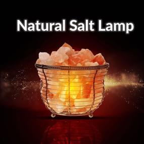 img 2 attached to 🧂 Tall Round Metal Basket Himalayan Salt Lamp with Dimmer Switch - Natural, 8-10 lbs