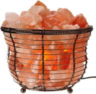 🧂 tall round metal basket himalayan salt lamp with dimmer switch - natural, 8-10 lbs логотип