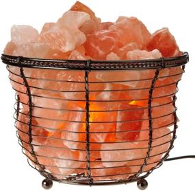 img 4 attached to 🧂 Tall Round Metal Basket Himalayan Salt Lamp with Dimmer Switch - Natural, 8-10 lbs