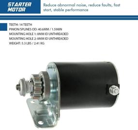 img 2 attached to 🔧 TOPSCOPE Starter Motor - Compatible with Cub Cadet, John Deere, Sabo, Scotts, Toro - Replaces # 593934 693551 LG693551 BS693551 - 1999-2006 & 1998-2010 & 2002-2011 & 2000-2005 & 1999-2010 Models