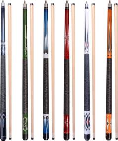 img 3 attached to 🎱 AB Earth Pool Cue Stick Billiard Set - 2 Piece, 58 Inches, Pack of 6 House Bar Pool Sticks with Screw-on and Glue-on Tips