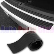 🚗 auto parts club u800rear bumper protector: scratch-resistant boot sill guard for car pickup suv truck, easy diy installation | universal black rubber door sill guard (35.8 inch) logo