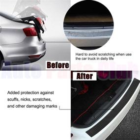 img 3 attached to 🚗 Auto Parts Club u800Rear Bumper Protector: Scratch-Resistant Boot Sill Guard for Car Pickup SUV Truck, Easy DIY Installation | Universal Black Rubber Door Sill Guard (35.8 inch)