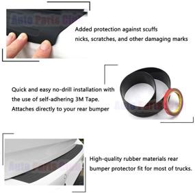 img 1 attached to 🚗 Auto Parts Club u800Rear Bumper Protector: Scratch-Resistant Boot Sill Guard for Car Pickup SUV Truck, Easy DIY Installation | Universal Black Rubber Door Sill Guard (35.8 inch)