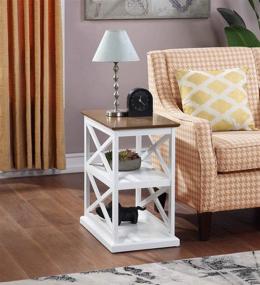 img 1 attached to Enhanced Driftwood/White 3-Tier End Table by Convenience Concepts Oxford