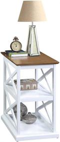 img 2 attached to Enhanced Driftwood/White 3-Tier End Table by Convenience Concepts Oxford