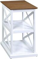 enhanced driftwood/white 3-tier end table by convenience concepts oxford logo