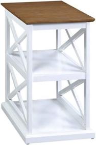 img 3 attached to Enhanced Driftwood/White 3-Tier End Table by Convenience Concepts Oxford