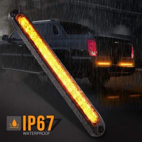 img 2 attached to MICTUNING Пара светодиодных полосок сигнальных ламп для прицепа 10 дюймов с 15 светодиодами, фонарей заднего маркера и поворотных сигналов транспортного средства, задних фонарей.
