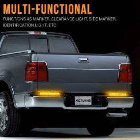 img 3 attached to MICTUNING Пара светодиодных полосок сигнальных ламп для прицепа 10 дюймов с 15 светодиодами, фонарей заднего маркера и поворотных сигналов транспортного средства, задних фонарей.