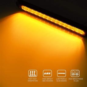 img 1 attached to MICTUNING Пара светодиодных полосок сигнальных ламп для прицепа 10 дюймов с 15 светодиодами, фонарей заднего маркера и поворотных сигналов транспортного средства, задних фонарей.