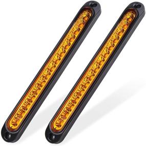 img 4 attached to MICTUNING Пара светодиодных полосок сигнальных ламп для прицепа 10 дюймов с 15 светодиодами, фонарей заднего маркера и поворотных сигналов транспортного средства, задних фонарей.