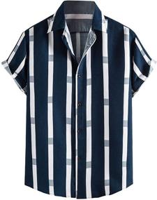 img 4 attached to 👕 Floerns Multicoloured Striped Shirts: Casual Men's Clothing for Stylish Shirts