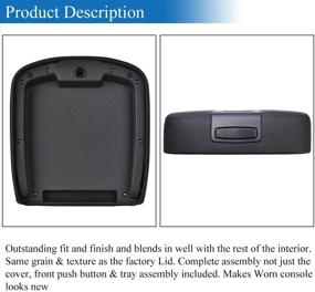 img 2 attached to 🔌 VeCarTech Center Console Lid Armrest Cover Replacement for 2007-2013 Chevy Silverado, Tahoe, Suburban, Avalanche, GMC Sierra, Yukon, Yukon XL - Black (Part# 15217111)