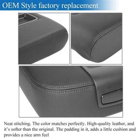 img 1 attached to 🔌 VeCarTech Center Console Lid Armrest Cover Replacement for 2007-2013 Chevy Silverado, Tahoe, Suburban, Avalanche, GMC Sierra, Yukon, Yukon XL - Black (Part# 15217111)
