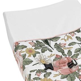 img 1 attached to 🌸 Sweet Jojo Designs Vintage Floral Boho Girl Baby Nursery Changing Pad Cover in Blush Pink, Yellow, Green and White Shabby Chic Rose Flower Farmhouse Style