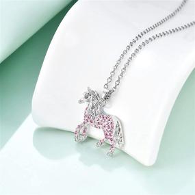 img 3 attached to Dainty Rainbow Horse Necklace Gifts for Girls, Women, and Boys - Initial Letter Pendant Necklaces for Teen Horse Lovers