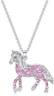 dainty rainbow horse necklace gifts for girls, women, and boys - initial letter pendant necklaces for teen horse lovers logo