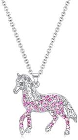 img 4 attached to Dainty Rainbow Horse Necklace Gifts for Girls, Women, and Boys - Initial Letter Pendant Necklaces for Teen Horse Lovers