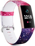 water resistant starry night printed strap for maledan bands compatible with charge 4/charge 3/charge 3 se - small size, replacement band for women and men logo
