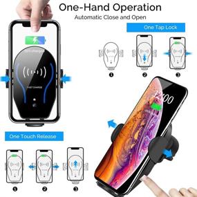 img 3 attached to 📱 Wireless Car Charger Mount: Mikikin Auto-Clamping Qi 10W 7.5W Fast Charging Phone Holder for iPhone 13/12/Mini/11/Pro/Max/Plus/XR/Xs/X/8 & Samsung S20/S10/S10+/S9+/S8+/Note 10