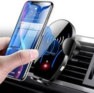 📱 wireless car charger mount: mikikin auto-clamping qi 10w 7.5w fast charging phone holder for iphone 13/12/mini/11/pro/max/plus/xr/xs/x/8 & samsung s20/s10/s10+/s9+/s8+/note 10 logo