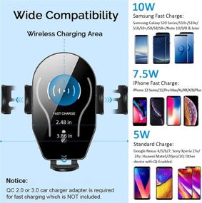 img 1 attached to 📱 Wireless Car Charger Mount: Mikikin Auto-Clamping Qi 10W 7.5W Fast Charging Phone Holder for iPhone 13/12/Mini/11/Pro/Max/Plus/XR/Xs/X/8 & Samsung S20/S10/S10+/S9+/S8+/Note 10