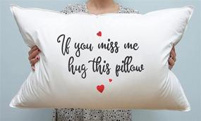 img 3 attached to If You Miss Me Hug This Pillow - Funny & Decorative Bedroom Gift for Long Distance Relationships - White Pillow Cover - Single Pillow Case - Decorative Pillow Covers