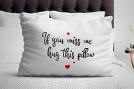 if you miss me hug this pillow - funny & decorative bedroom gift for long distance relationships - white pillow cover - single pillow case - decorative pillow covers логотип