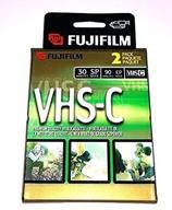 2 видеокассеты fujifilm tc-30 vhs-c премиум-качества для видеокамер vhs. логотип