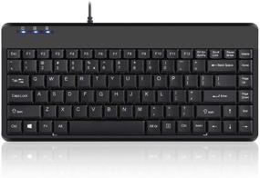 img 4 attached to Perixx PERIBOARD-409H: Compact USB Mini Keyboard with Dual USB Hubs, Black, US English Layout