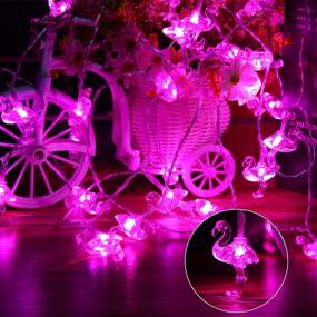 img 3 attached to 🦩 Flamingo Fairy Lights USB Plug, 30 LED Bedroom Decorative Light String with 8 Lighting Modes for Girls Room, Christmas Decor (Pink + 10 Light Clips)