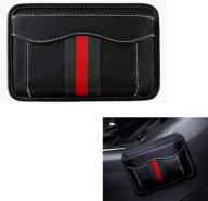 car side pocket organizer: leather pen phone holder tray for car door, window, console, seat - efficiently organize documents, registration, notepad, gadgets, pen (black) logo