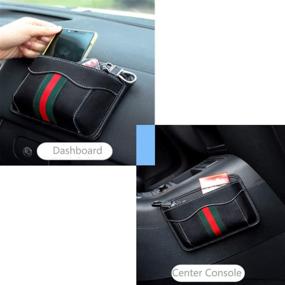 img 3 attached to Car Side Pocket Organizer: Leather Pen Phone Holder Tray for Car Door, Window, Console, Seat - Efficiently Organize Documents, Registration, Notepad, Gadgets, Pen (Black)