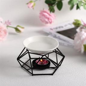 img 2 attached to 🕯️ Enhance Your Home Decor with the Elegant SXCHEN Delicate Romantic Ceramic Tealight Candle Holder Oil Burner