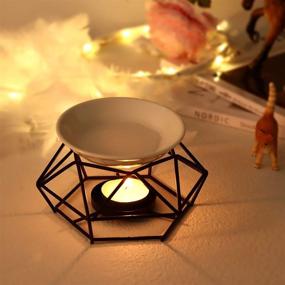 img 3 attached to 🕯️ Enhance Your Home Decor with the Elegant SXCHEN Delicate Romantic Ceramic Tealight Candle Holder Oil Burner