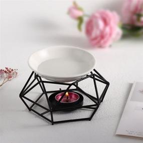 img 4 attached to 🕯️ Enhance Your Home Decor with the Elegant SXCHEN Delicate Romantic Ceramic Tealight Candle Holder Oil Burner