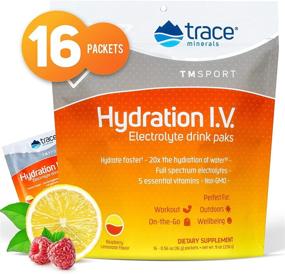 img 4 attached to 🍹 Порошок для гидратации с электролитами Trace Minerals I.V в упаковках (Малиновый лимонад, 16 штук) - Полный спектр минералов для быстрой гидратации, повышения энергии, выносливости и восстановления мышц, не ГМО.