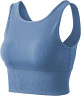 👚 stylish workout crop tank tops: solid comfort sleeveless shirts for women - perfect for casual sports, fitness, yoga & reversible ribbed tops logo