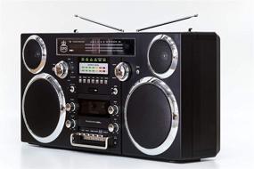 img 3 attached to 🎵 GPO Бруклин Портативная бумбокс - CD-плеер, кассетный плеер, FM-радио, USB, Bluetooth-акустическая система - стиль 1980-х - черный