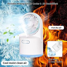 img 3 attached to 🌬️ 2021 Upgraded Table Misting Fan: Portable Cooling Mister with 300ML Water Tank, 7 Colorful Nightlight - Ideal for Camping, Outdoors, Office, Room, Home